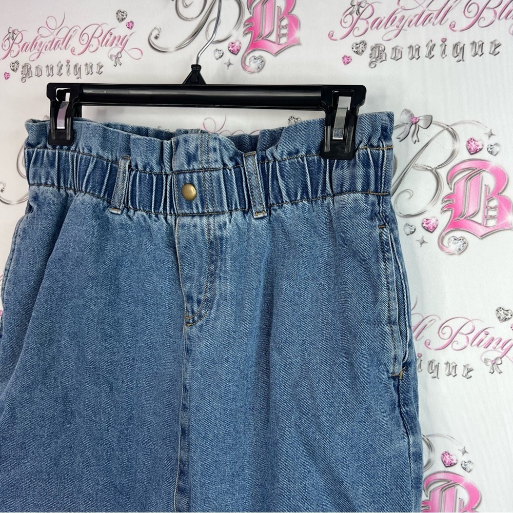 Noisy may skirt Jean pockets cowgirl Blue Denim Mini Skirt - Picture 4 of 6